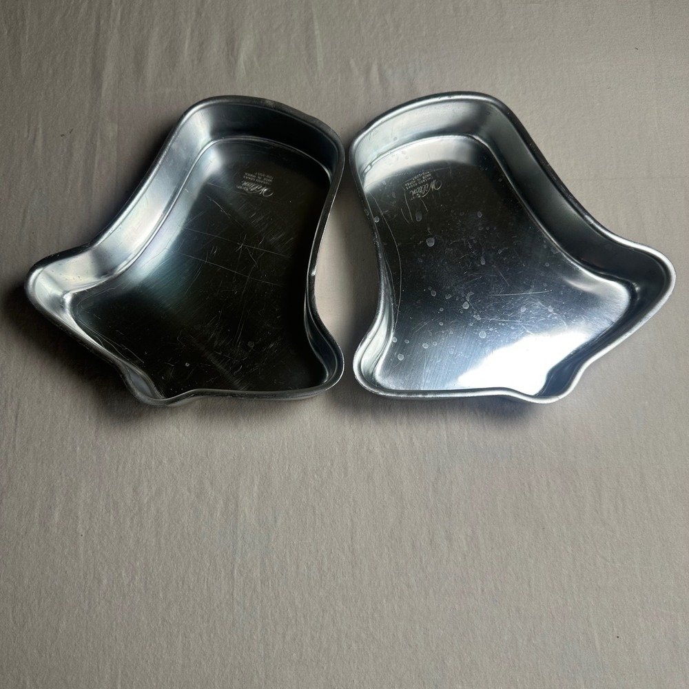 2 Wilton Cake Pan Bell 502-2057 Christmas Anniversary Baking Mold 1971 Vintage